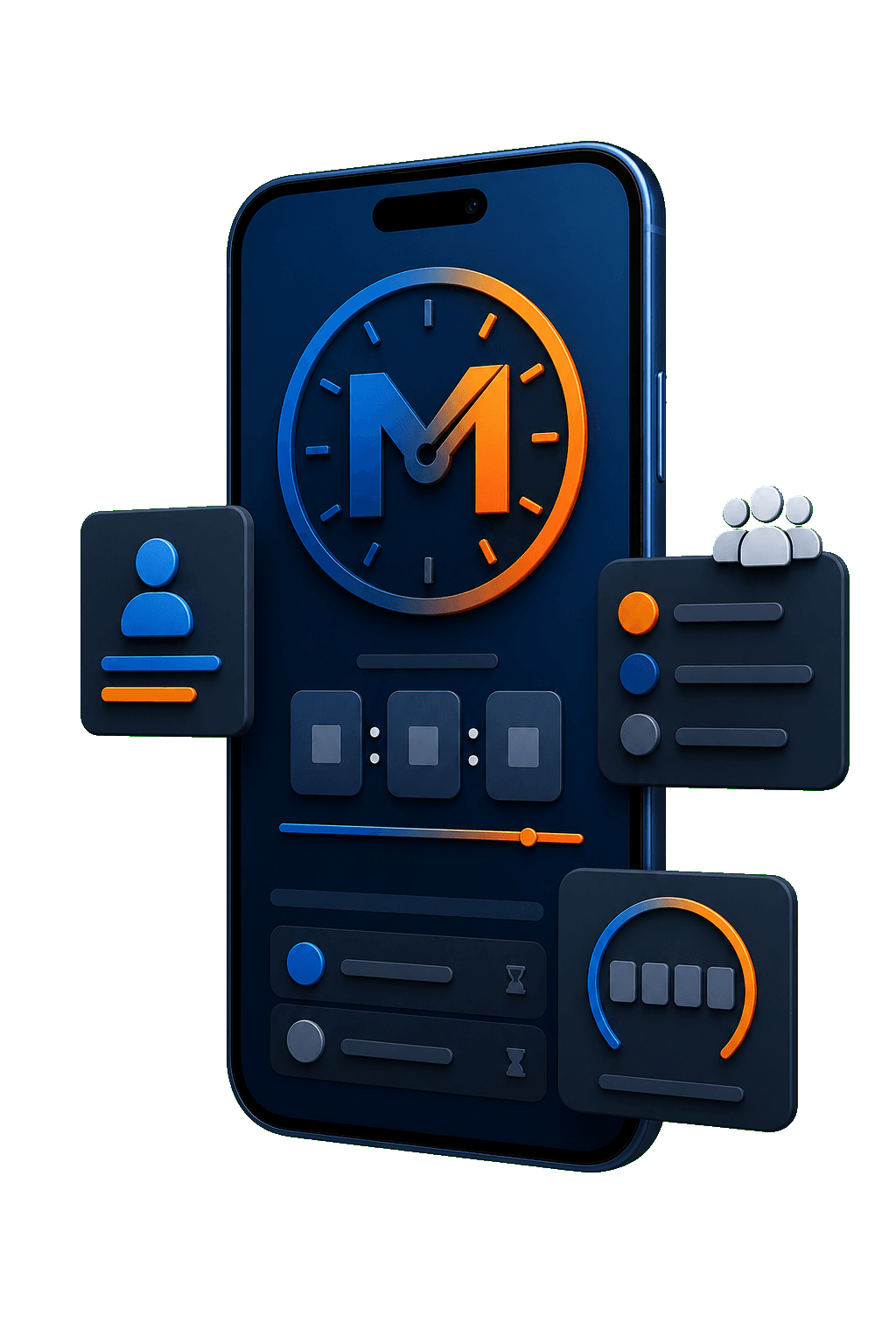 Modern waiting room countdown and queue position interface